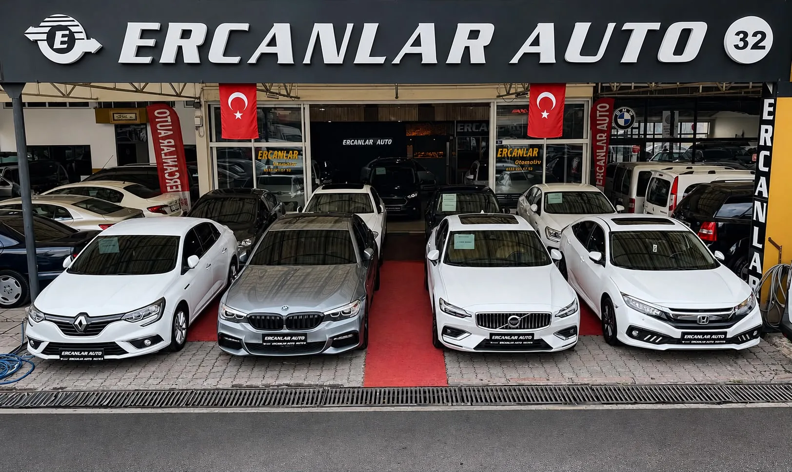 ERCANLAR AUTO Kayseri showroomunda sergilenen 2. el araçlar